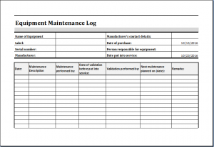 equipment inventory template sheets brilliant equipment maintenance and repair log template sample