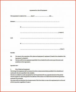 equipment rental agreement equipment rental agreement equipment hire agreement doc free download