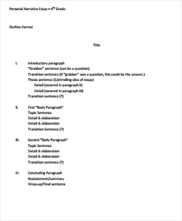 essay outline format