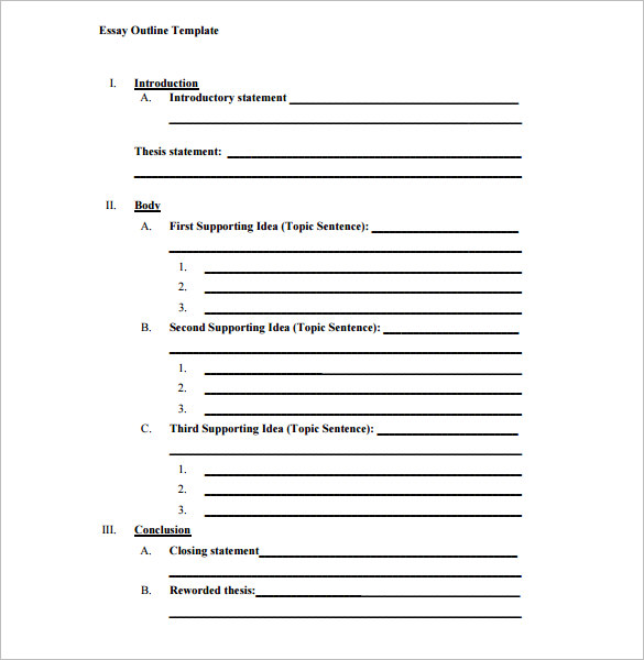 Essay Outline Template Template Business