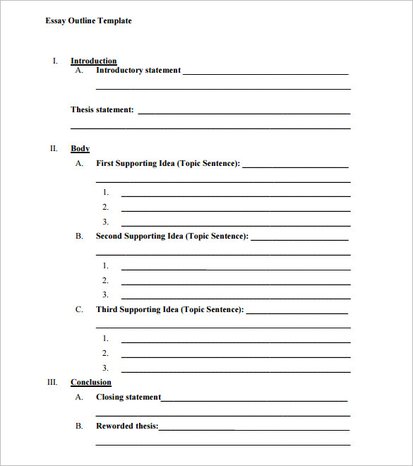 Essay Outline Template Template Business