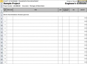 estimate template excel estimate template