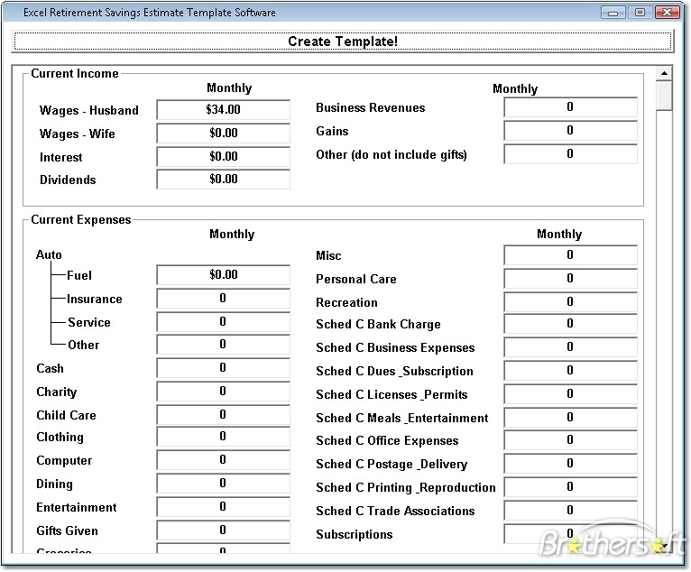 estimate template excel