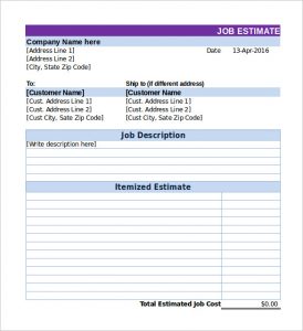 estimate template excel simple job estimate template excel editable download