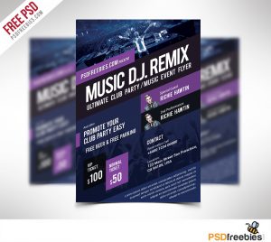 event flyer design music event flyer template free psd