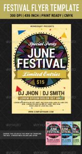 event invitation templates festival party june flyer poster template preview