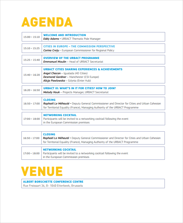 Event Itinerary Template Template Business