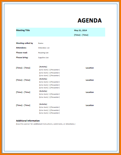 event itinerary template