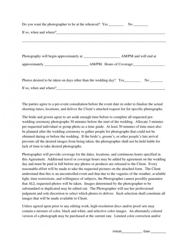 Corporate photography contract template