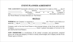 event planner contract event planner contract agreement