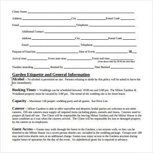 event planner contract wedding event contract template