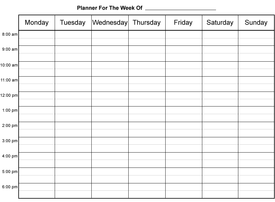 event planner template