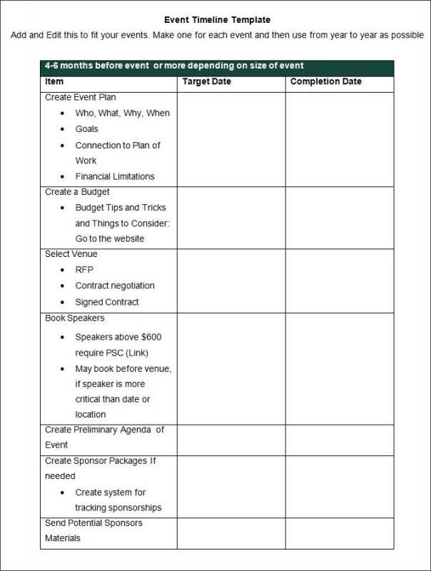 event planning template