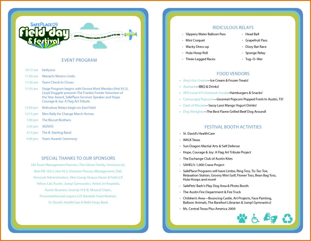 event program template