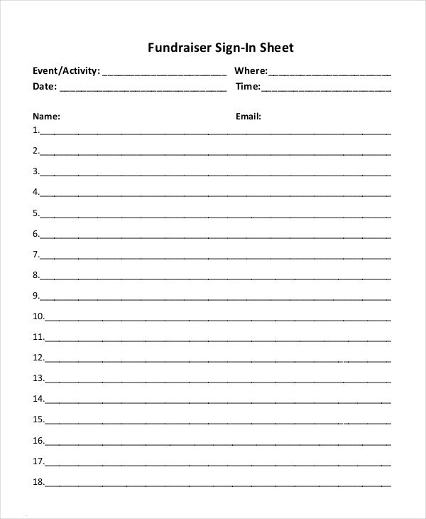 event sign in sheet