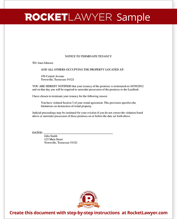 eviction letter template