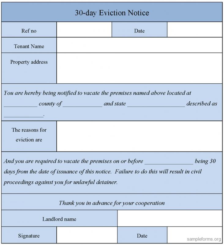 eviction notice form template business