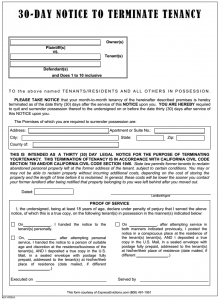 eviction notice texas california day notice to terminate tenancy