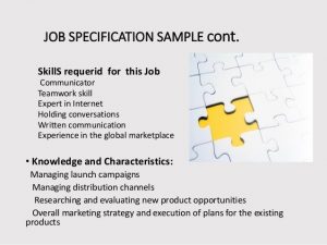 example business plans presentation on job specification