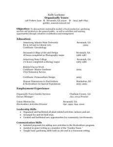 example college resume resume garden manager