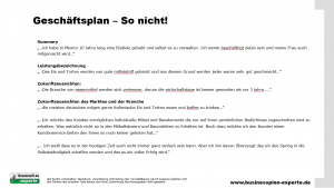 example executive summary geschaeftsplan so nicht fehler