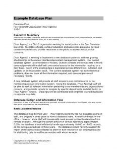 example grant proposal example database plan