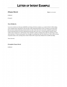 example letter of intent letter of intent template job