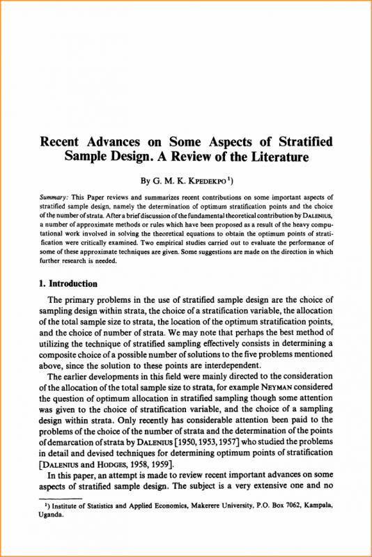 graduate level literature review example