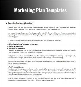 example of a marketing plan marketing plan templates