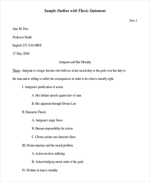 example of an essay outline