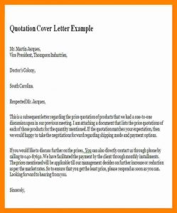 example of business letter price quotation letter quotation cover letter example