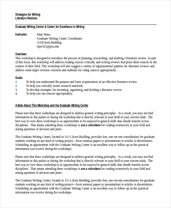 sample literature review (short version)