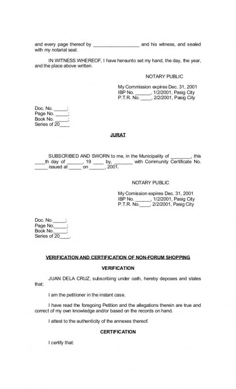 Example Of Notarized Document | Template Business