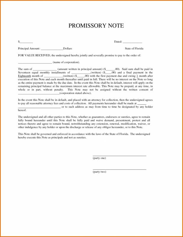 Example Of Promissory Note | Template Business