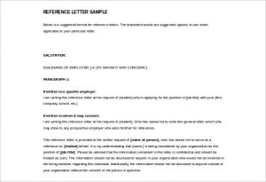 example reference letter free sample reference letter template download