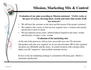 examples of a mission statement zara marketing plan