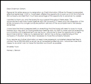 examples of letter of resignation corporate officer resignation letter