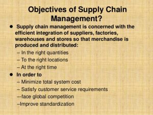 examples of life goals objectives of supply chain management