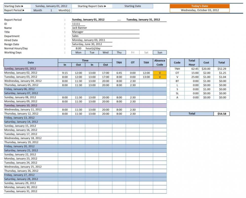 how to do billing in excel