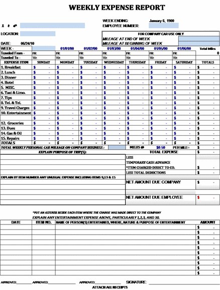 excel expense report