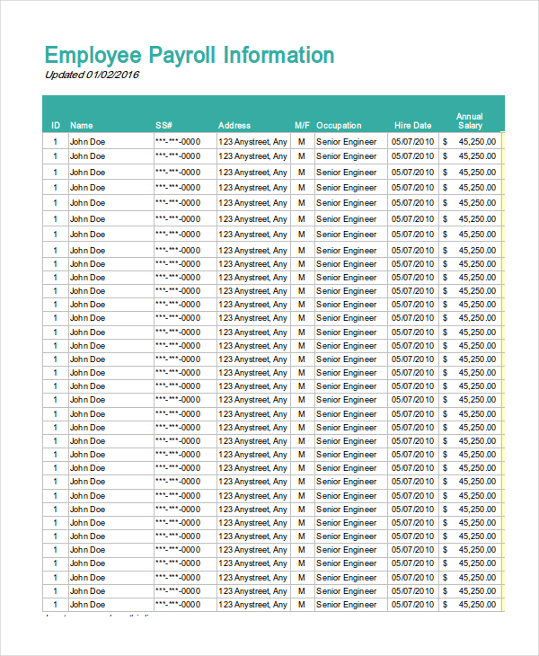 excel payroll template