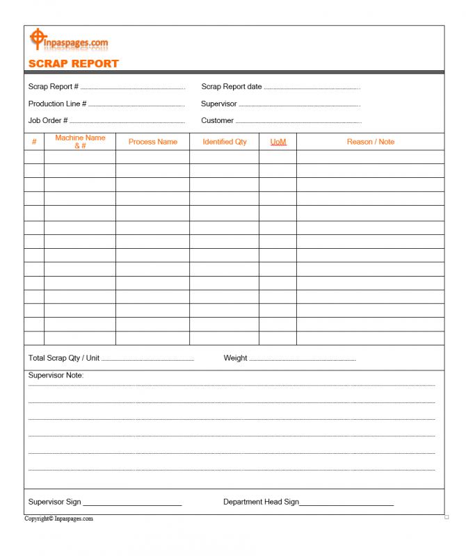 excel report template