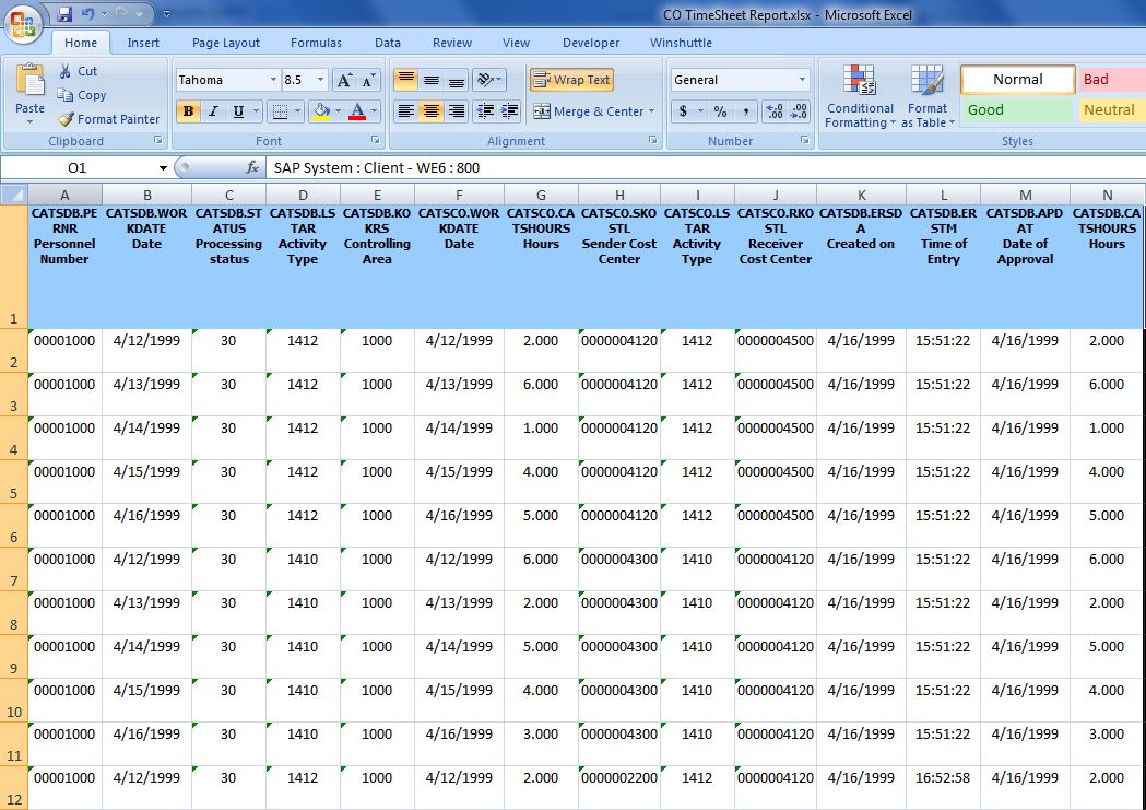 excel reporting template