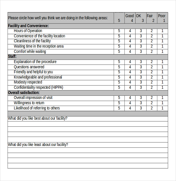 Survey Excel Template