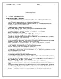 executive resume template word sr teradata dba