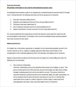 executive summary examples sample market executive summary template free download