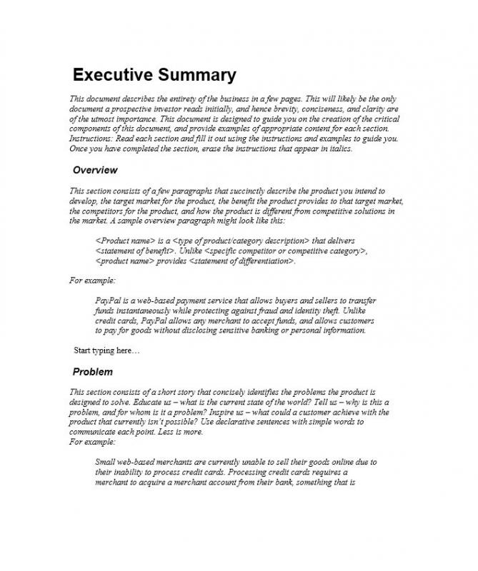 Executive Summary Template Template Business   Executive Summary Template Executive Summary Template 09 