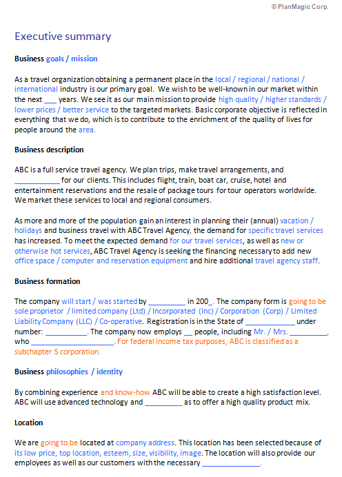 executive summary template word