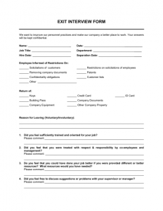 exit interview form