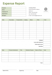 expense report templates business expense report